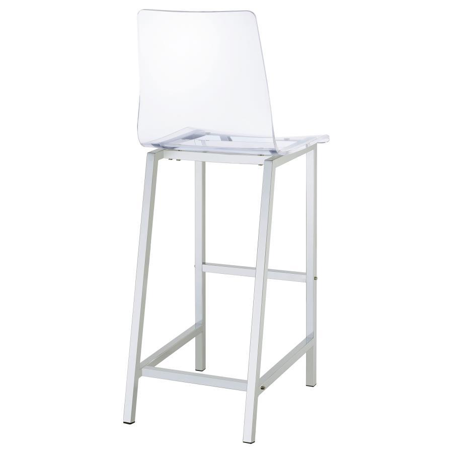 Juelia - Bar Stools (Set of 2) - Chrome And Clear Acrylic Stool Set modern furniture Contempo Furniture
