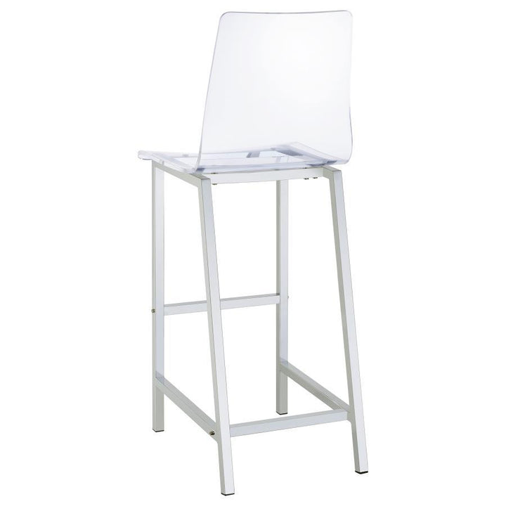 Juelia - Bar Stools (Set of 2) - Chrome And Clear Acrylic Stool Set modern furniture Contempo Furniture