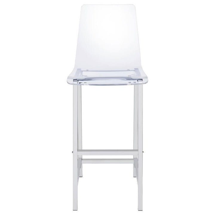 Juelia - Bar Stools (Set of 2) - Chrome And Clear Acrylic Stool Set modern furniture Contempo Furniture