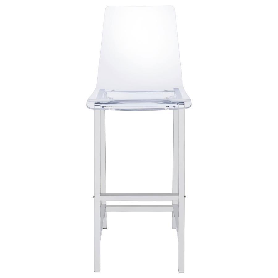 Juelia - Bar Stools (Set of 2) - Chrome And Clear Acrylic Stool Set modern furniture Contempo Furniture
