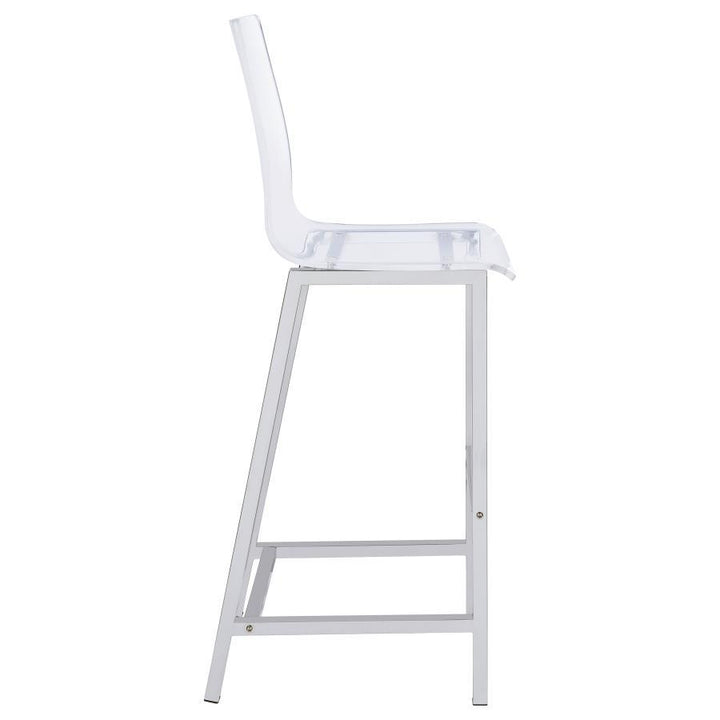 Juelia - Bar Stools (Set of 2) - Chrome And Clear Acrylic Stool Set modern furniture Contempo Furniture