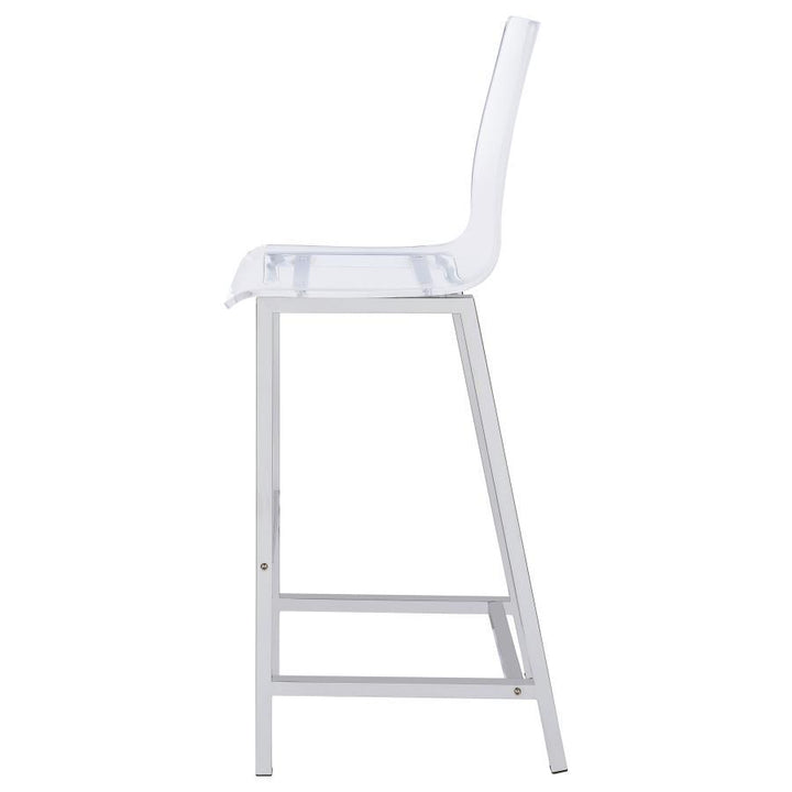 Juelia - Bar Stools (Set of 2) - Chrome And Clear Acrylic Stool Set modern furniture Contempo Furniture