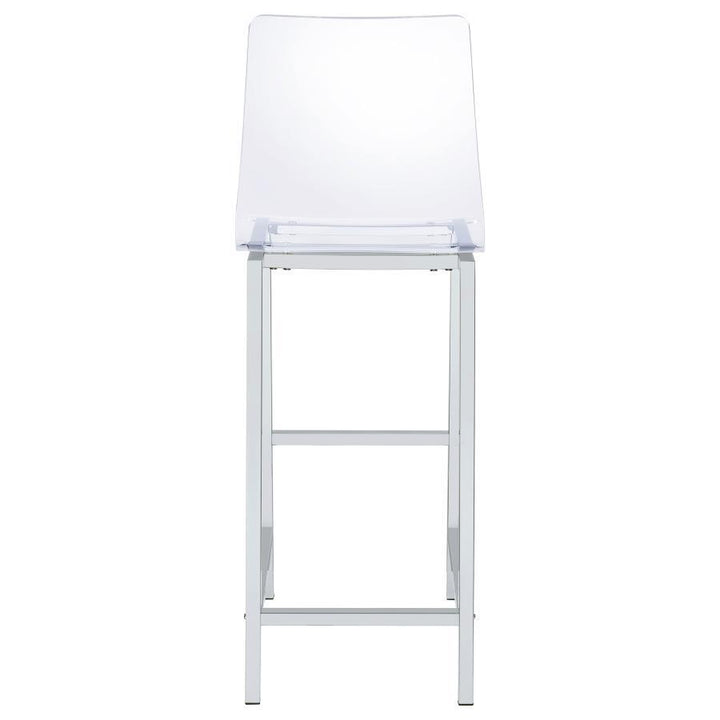 Juelia - Bar Stools (Set of 2) - Chrome And Clear Acrylic Stool Set modern furniture Contempo Furniture
