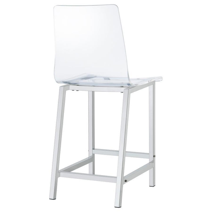 Juelia - Counter Chair (Set of 2) - Chrome And Clear Acrylic Stool Set modern furniture Contempo Furniture