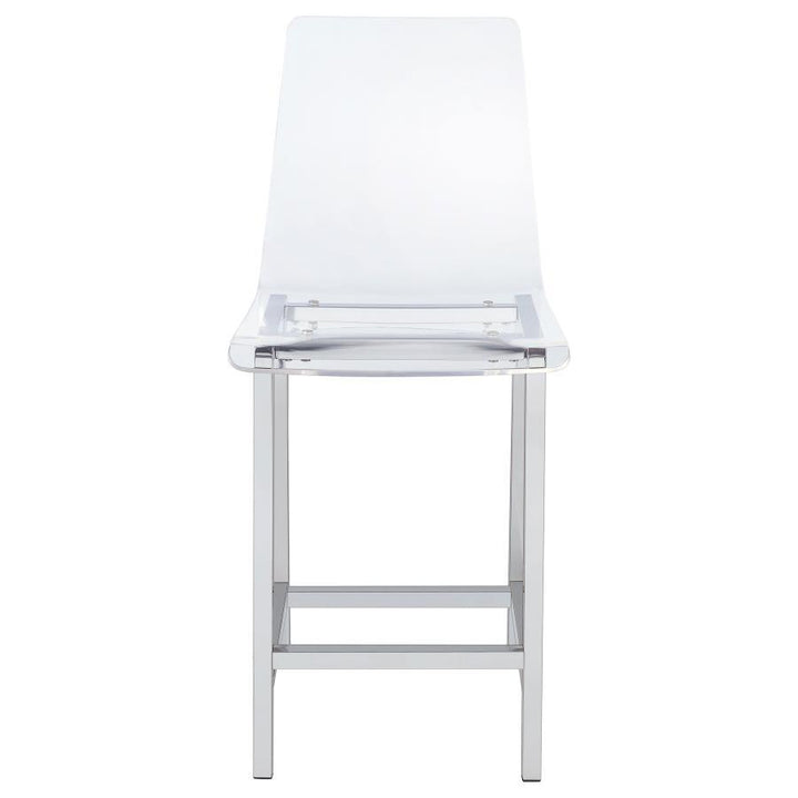 Juelia - Counter Chair (Set of 2) - Chrome And Clear Acrylic Stool Set modern furniture Contempo Furniture