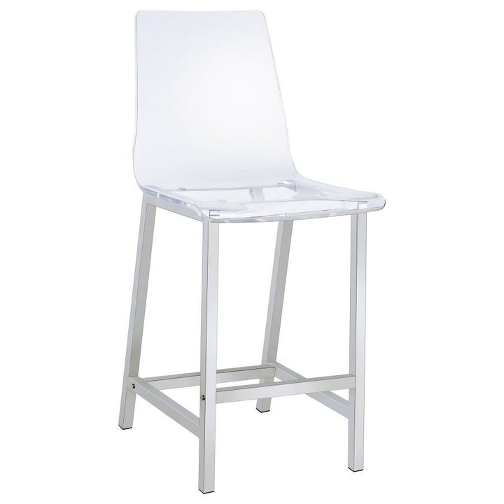 Juelia - Counter Chair (Set of 2) - Chrome And Clear Acrylic Stool Set modern furniture Contempo Furniture
