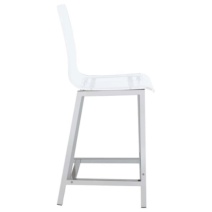 Juelia - Counter Chair (Set of 2) - Chrome And Clear Acrylic Stool Set modern furniture Contempo Furniture