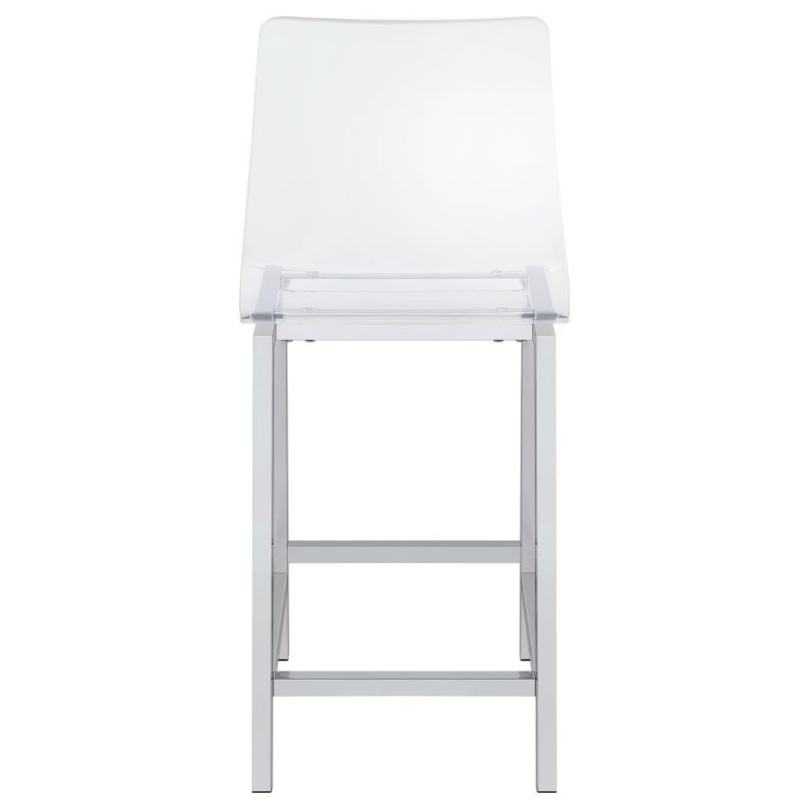 Juelia - Counter Chair (Set of 2) - Chrome And Clear Acrylic Stool Set modern furniture Contempo Furniture
