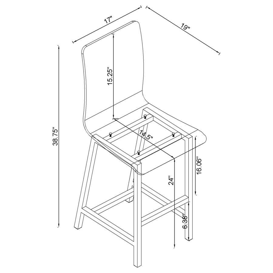 Juelia - Counter Chair (Set of 2) - Chrome And Clear Acrylic Stool Set modern furniture Contempo Furniture