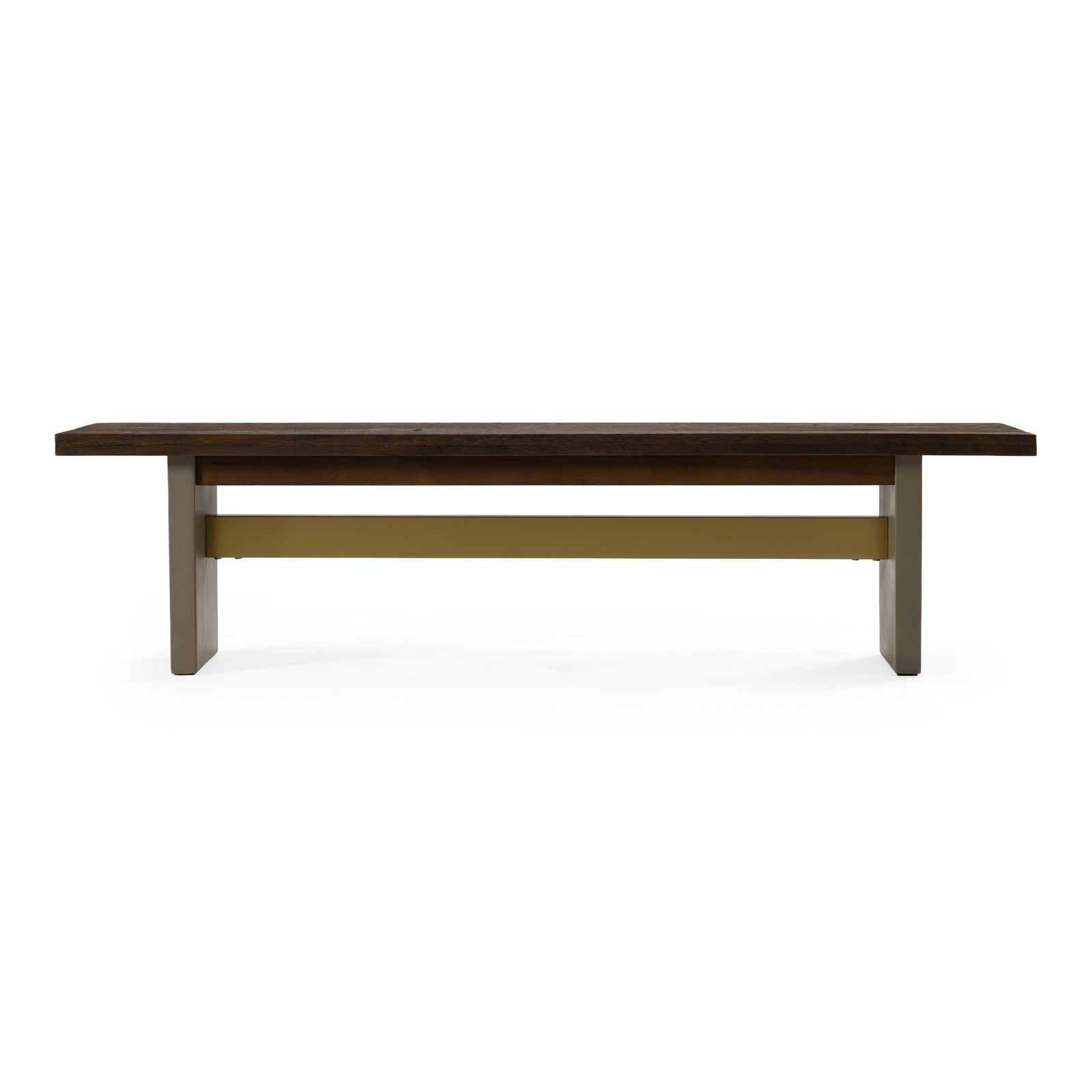 June - Modern Dark Grey Concrete  and  Walnut Dining Bench
