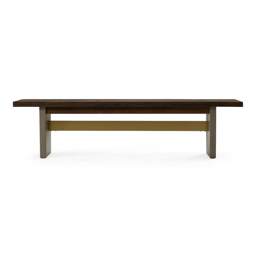 June - Modern Dark Grey Concrete  and  Walnut Dining Bench