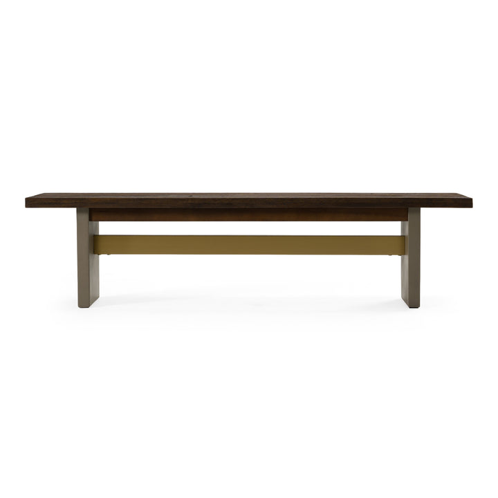 June - Modern Dark Grey Concrete &amp; Walnut Dining Bench