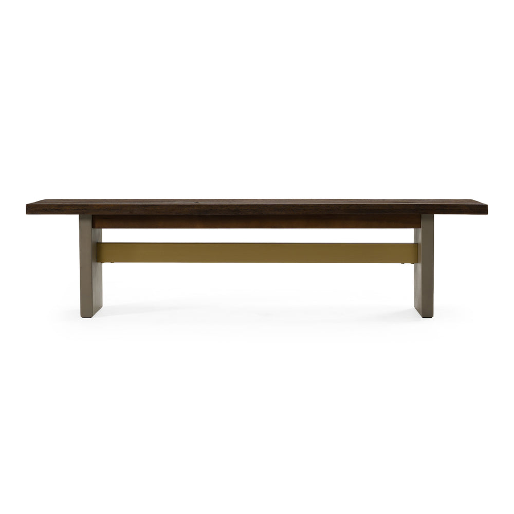 June - Modern Dark Grey Concrete & Walnut Dining Bench
