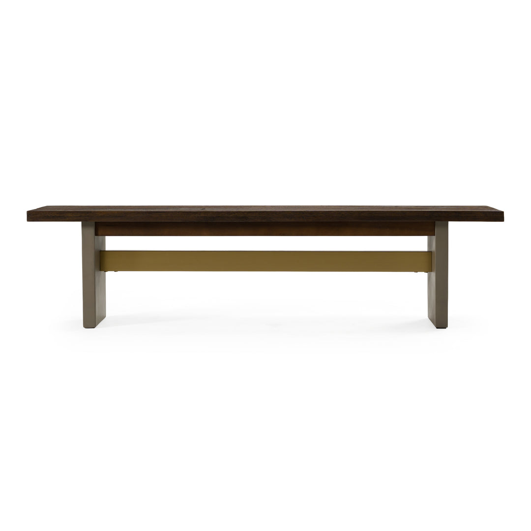 June  Modern Dark Grey Concrete & Walnut Dining Bench