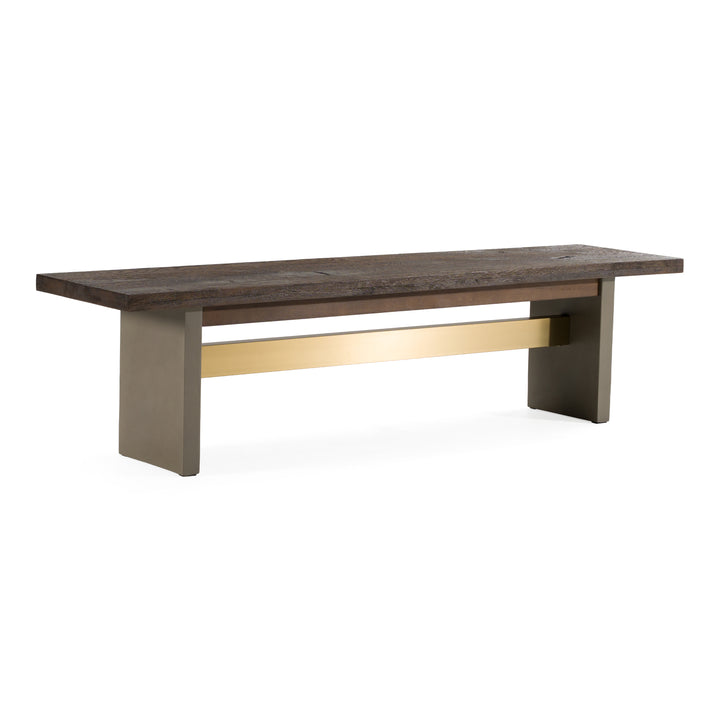 June - Modern Dark Grey Concrete &amp; Walnut Dining Bench