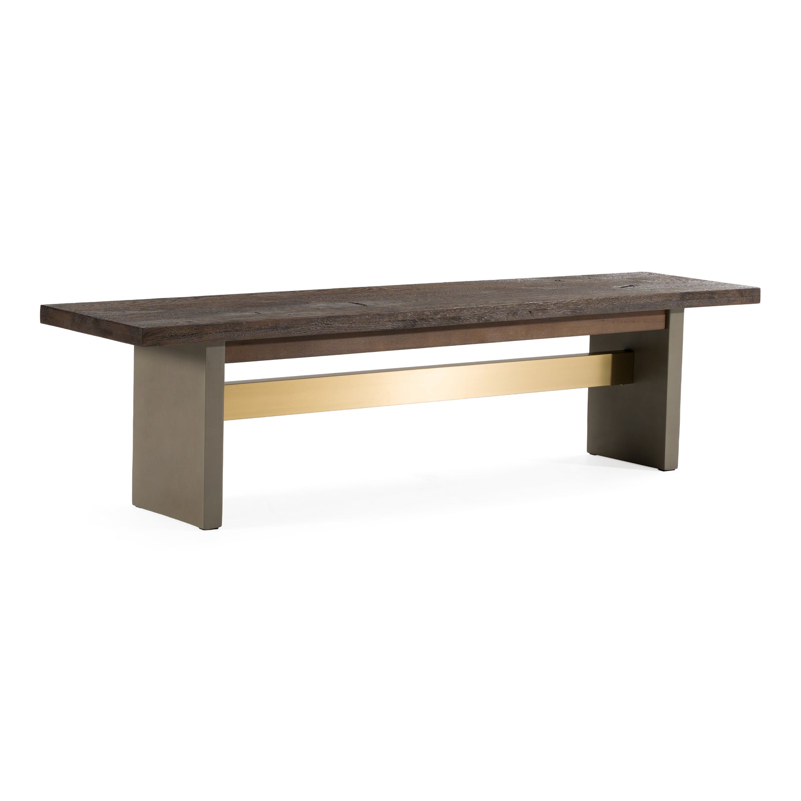 June - Modern Dark Grey Concrete  and  Walnut Dining Bench