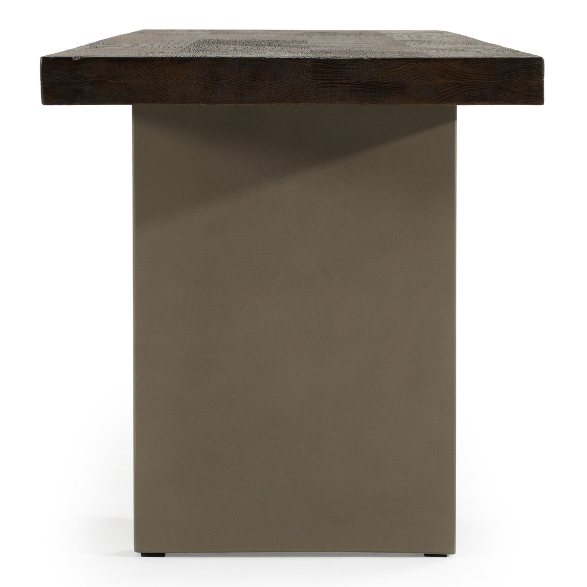 June - Modern Dark Grey Concrete & Walnut Dining Bench - View 3