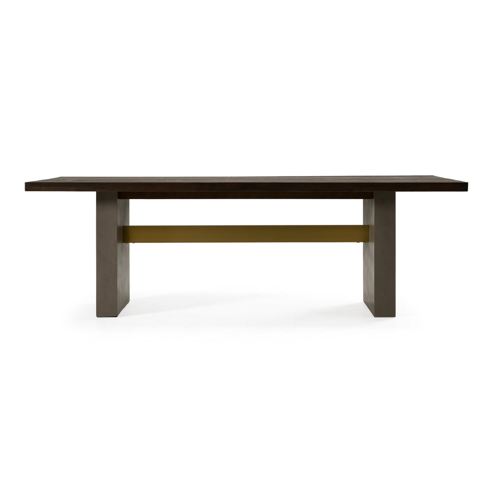 June - Modern Dark Grey & Walnut Dining Table