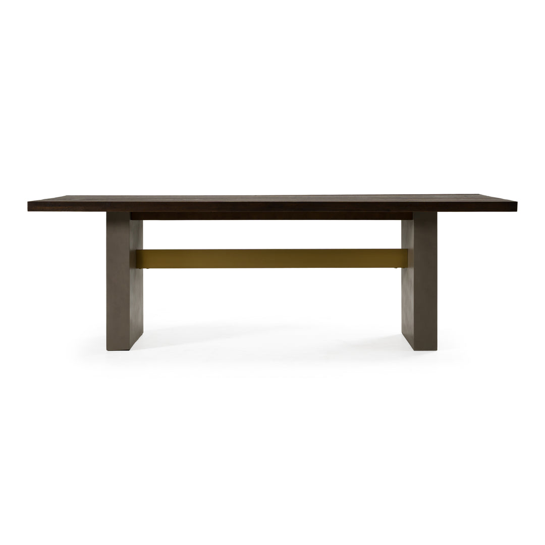 June  Modern Dark Grey & Walnut Dining Table