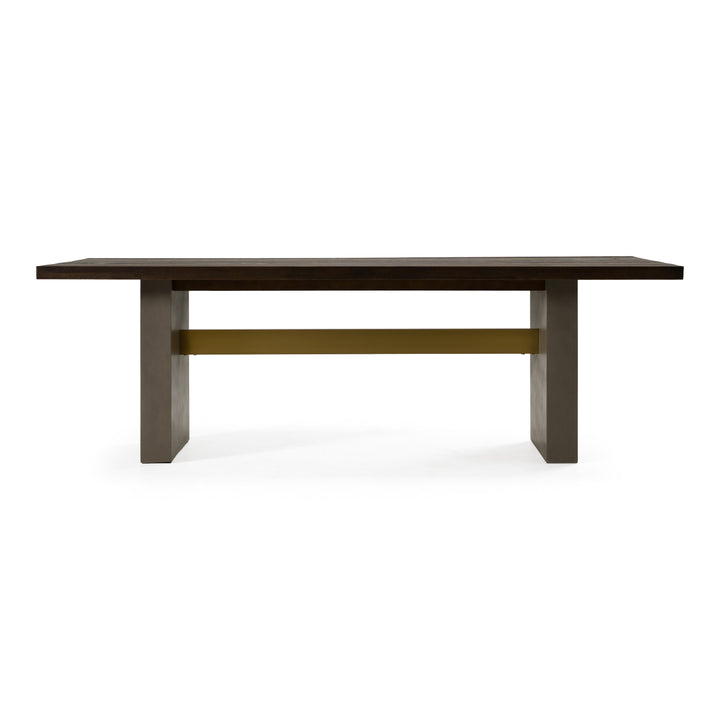 June  Modern Dark Grey & Walnut Dining Table