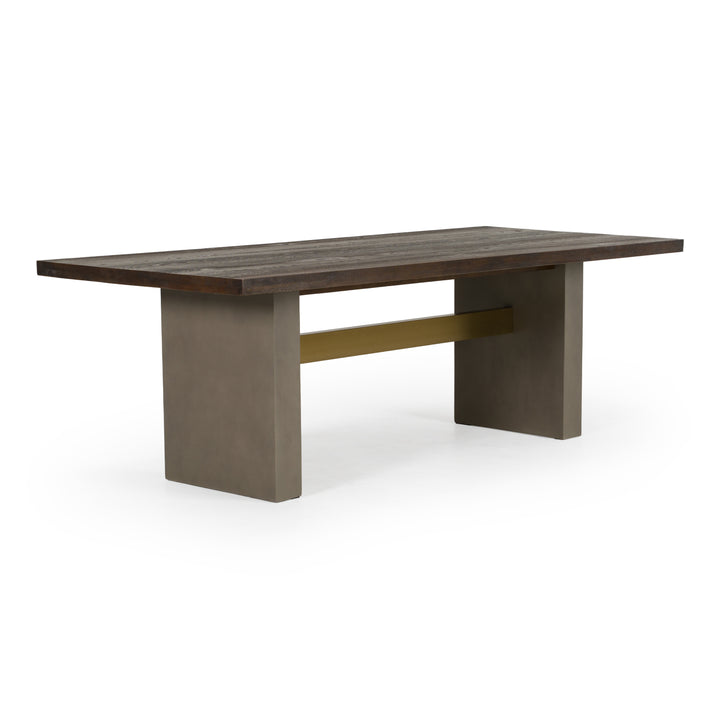 June - Modern Dark Grey &amp; Walnut Dining Table