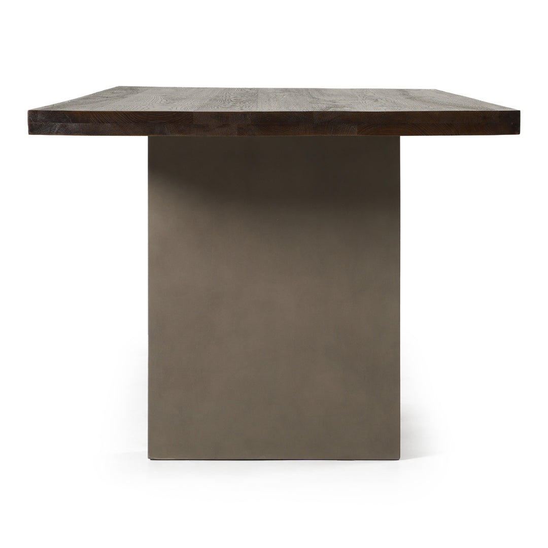 June  Modern Dark Grey & Walnut Dining Table