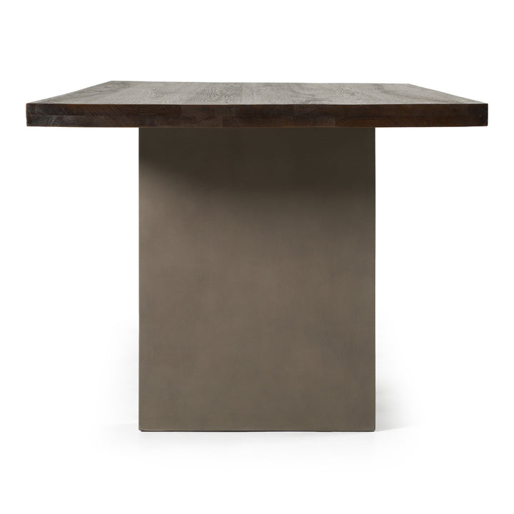 June  Modern Dark Grey & Walnut Dining Table