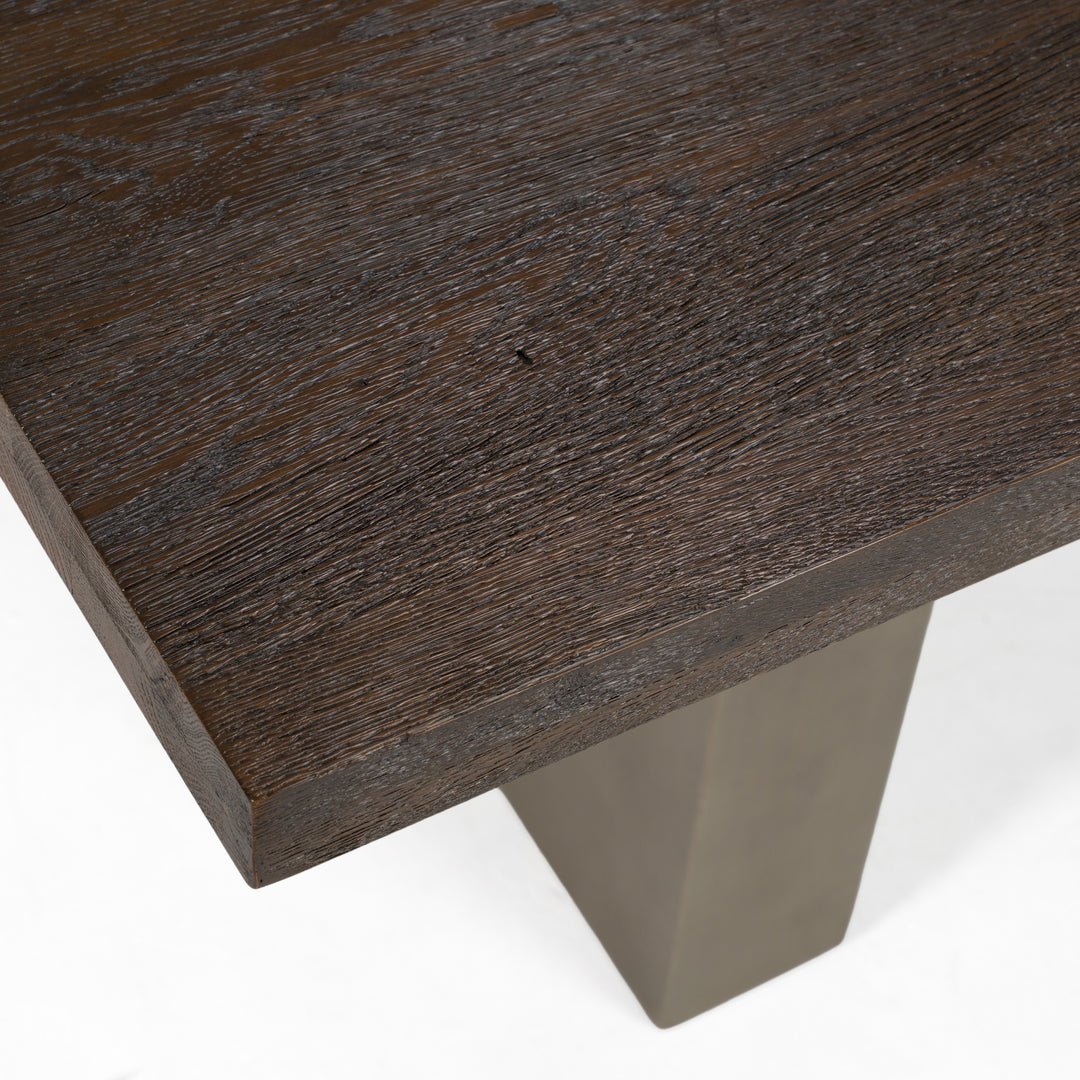 June  Modern Dark Grey & Walnut Dining Table