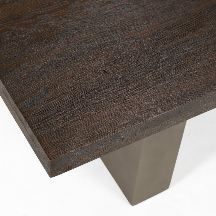 June  Modern Dark Grey & Walnut Dining Table