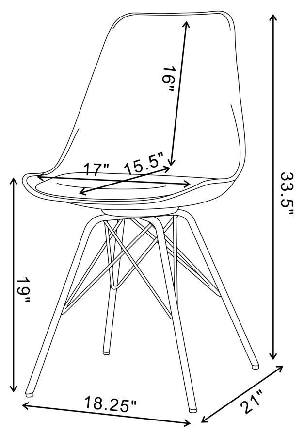 Juniper - Polypropylene Dining Side Chair (Set of 2) - White Chair Set modern furniture Contempo Furniture