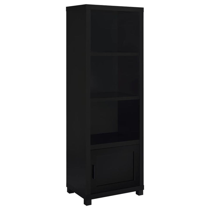 Jupiter - 3 - Shelf Engineered Wood Media Tower - Black Standard Bookcase modern furniture Contempo Furniture