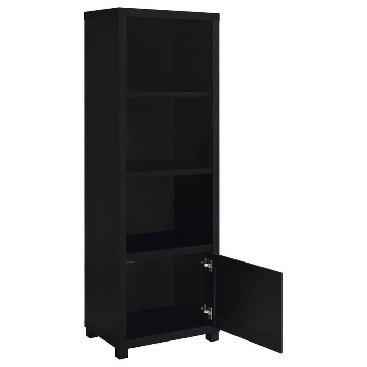 Jupiter - 3 - Shelf Engineered Wood Media Tower - Black Standard Bookcase modern furniture Contempo Furniture