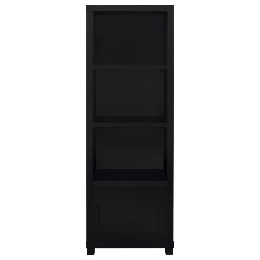 Jupiter - 3 - Shelf Engineered Wood Media Tower - Black Standard Bookcase modern furniture Contempo Furniture