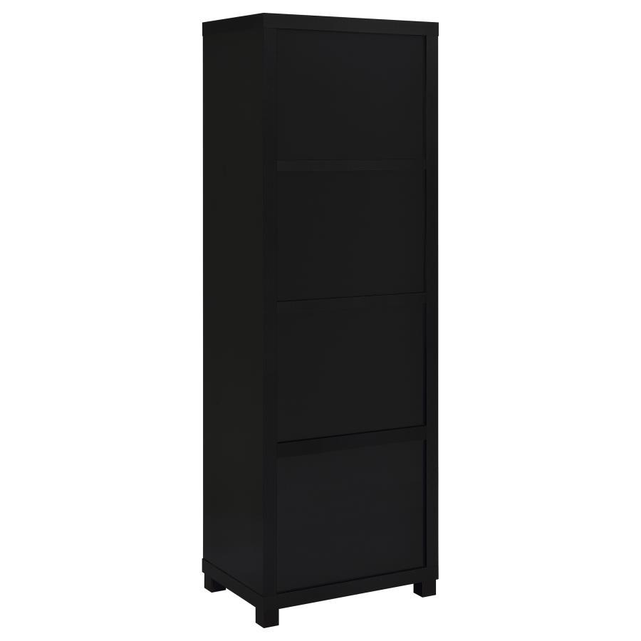 Jupiter - 3 - Shelf Engineered Wood Media Tower - Black Standard Bookcase modern furniture Contempo Furniture
