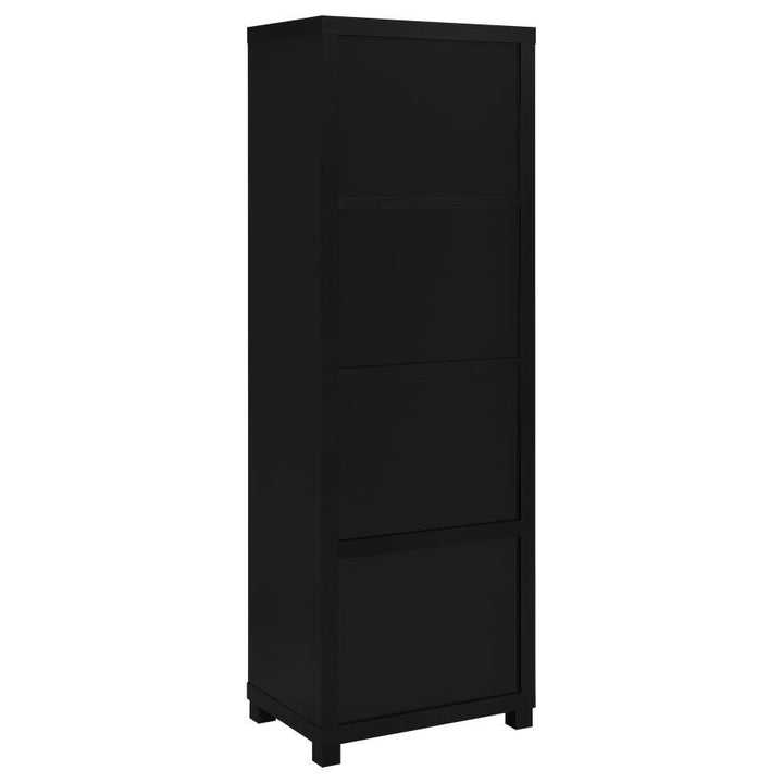 Jupiter - 3 - Shelf Engineered Wood Media Tower - Black Standard Bookcase modern furniture Contempo Furniture