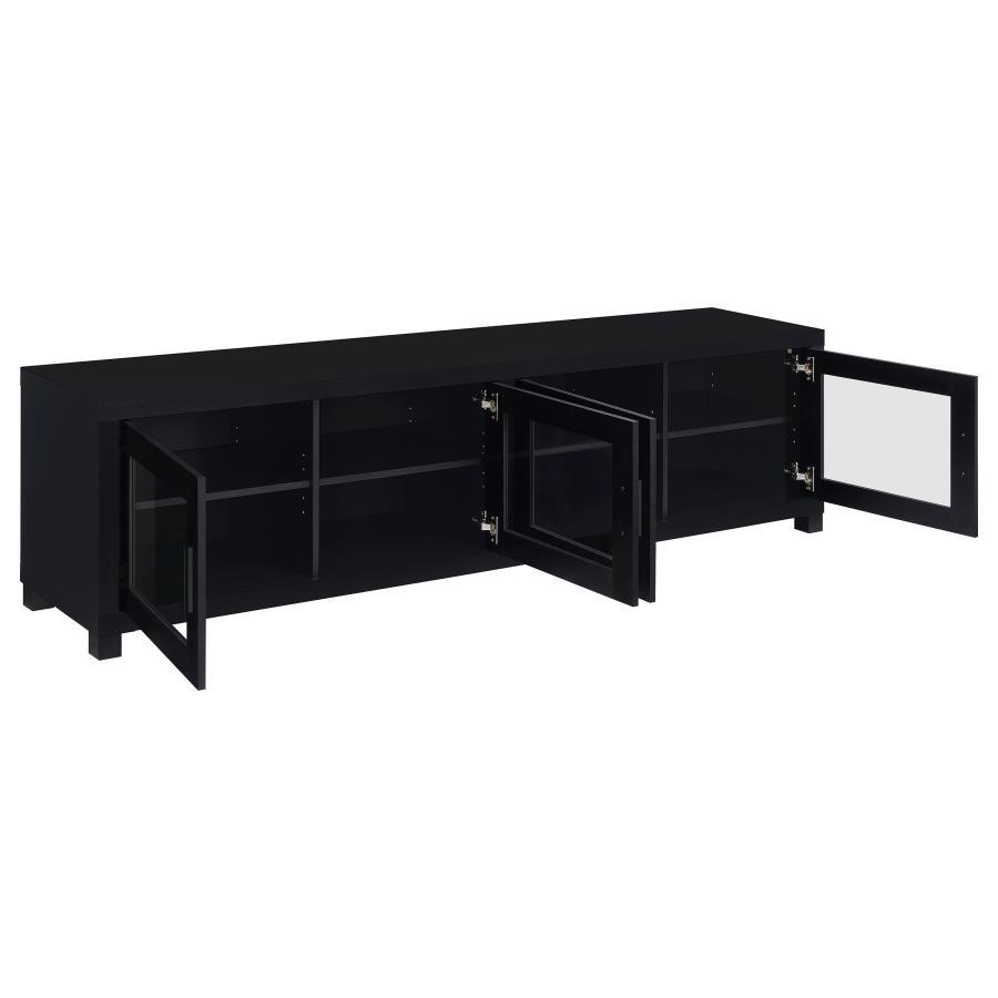 Jupiter - 4 Door Engineered Wood TV Stand - Black TV Stand modern furniture Contempo Furniture