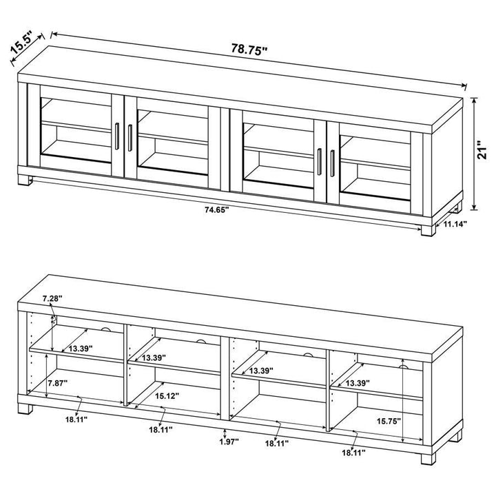 Jupiter - 4 Door Engineered Wood TV Stand - Black TV Stand modern furniture Contempo Furniture