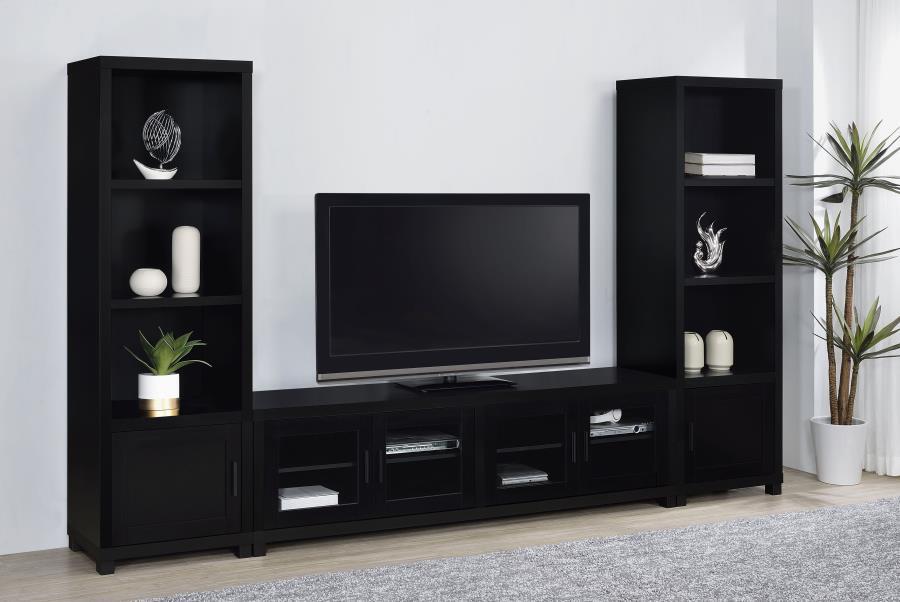 Jupiter - 4 Door Engineered Wood TV Stand - Black TV Stand modern furniture Contempo Furniture