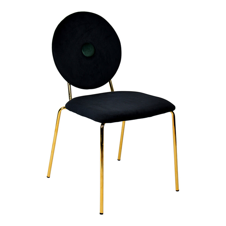 Justine Modern Black &amp; Green Velvet Dining Chair