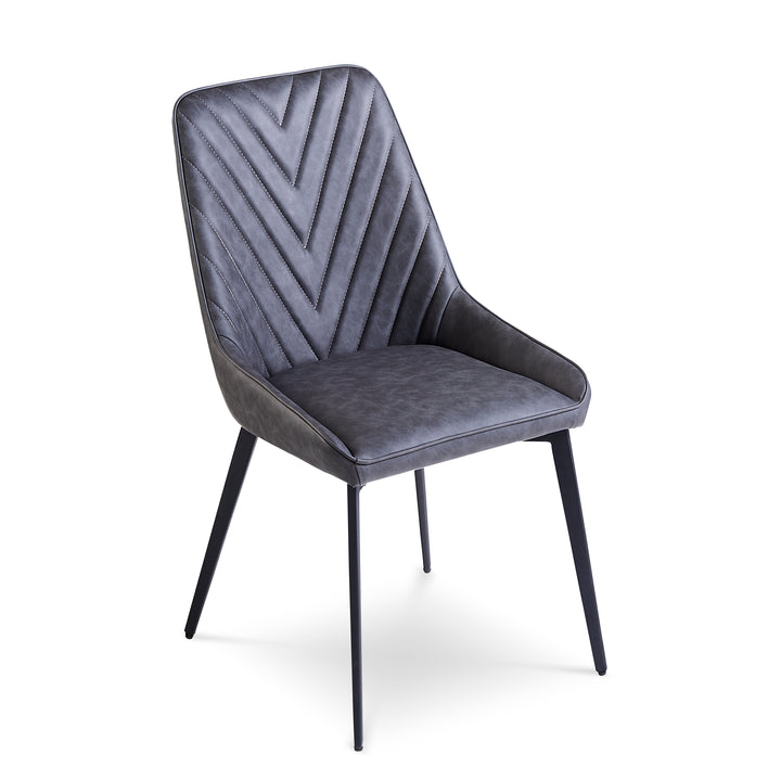 Modus Furniture Lelb63 Lucia Metal Leg Upholstered Dining Chair In Charcoal