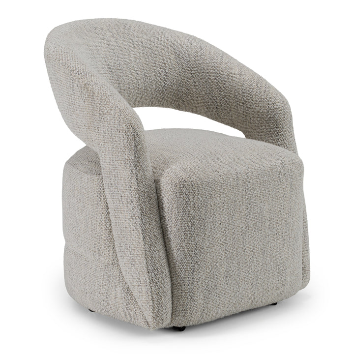 Kadoka - Modern Light Grey Fabric Dining Chair with Castor Wheels