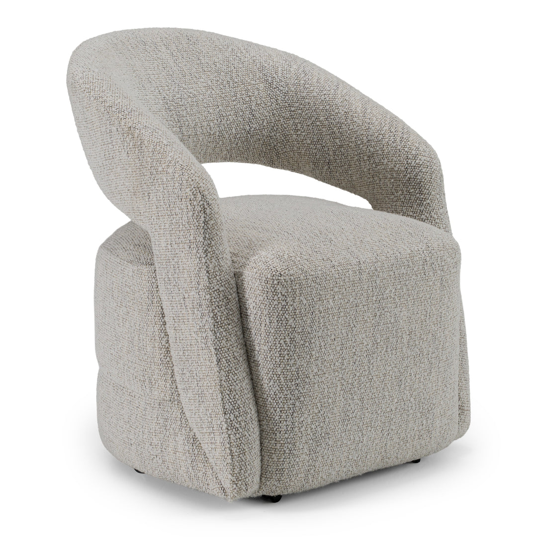 Kadoka  Modern Light Grey Fabric Dining Chair with Castor Wheels