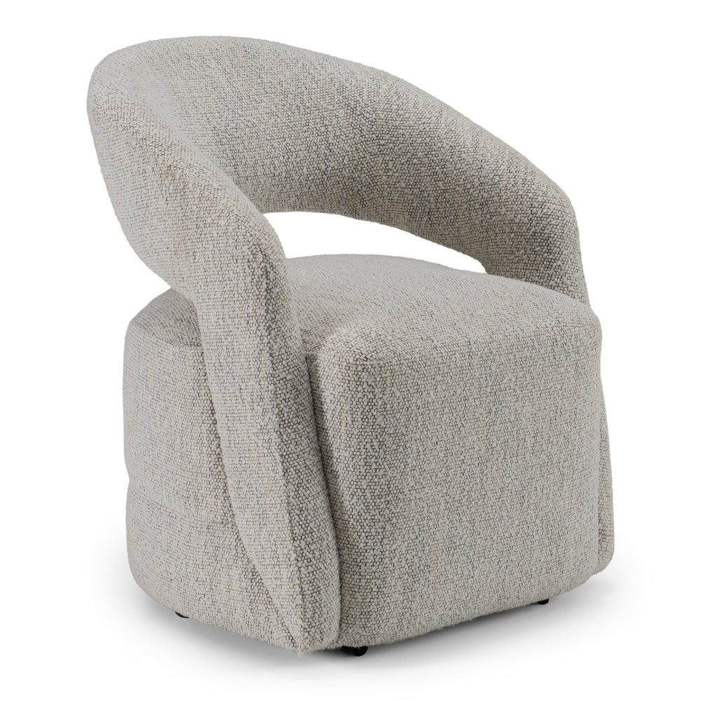 Kadoka - Modern Light Grey Fabric Dining Chair w/ Castor Wheels
