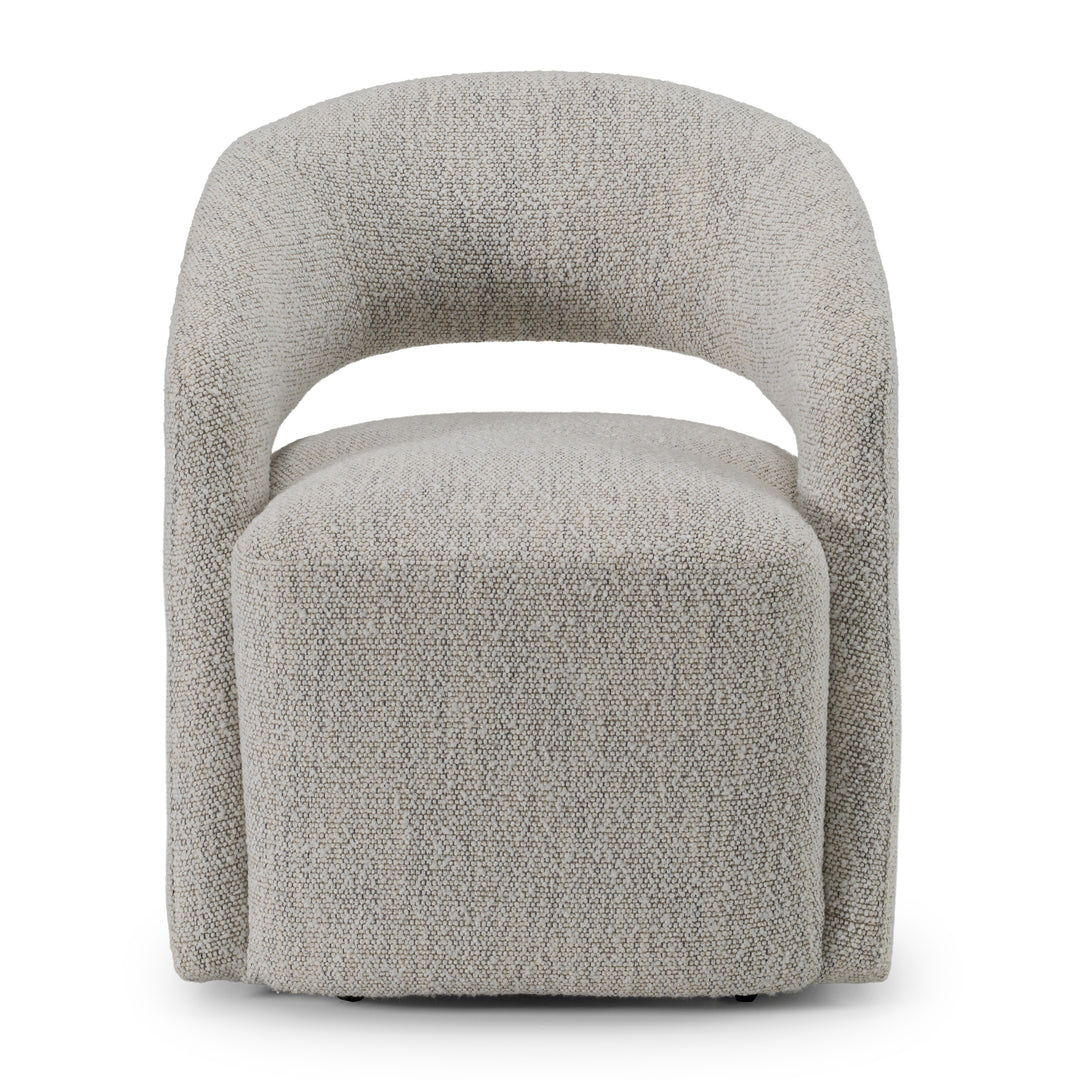 Kadoka - Modern Light Grey Fabric Dining Chair with Castor Wheels