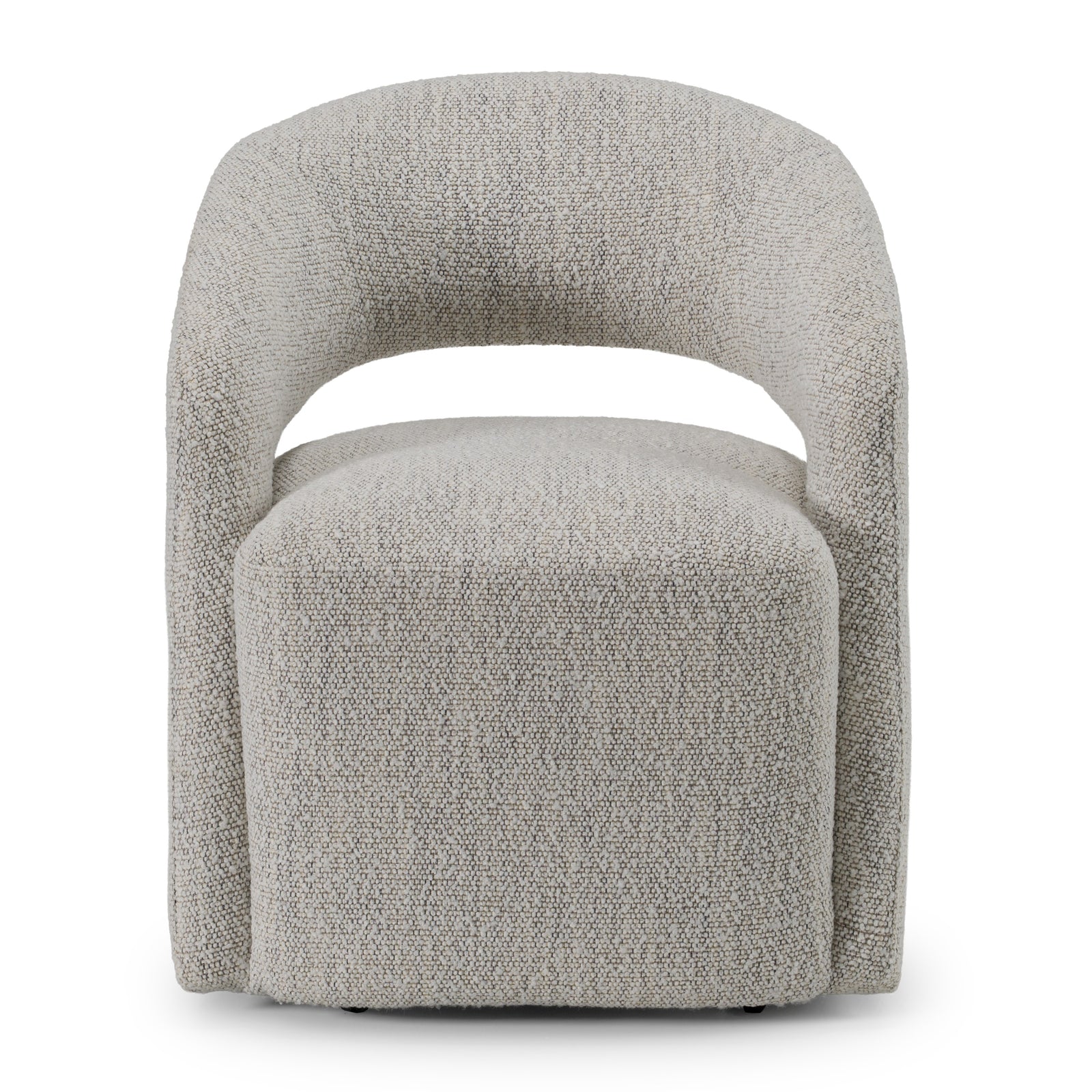 Kadoka - Modern Light Grey Fabric Dining Chair with Castor Wheels