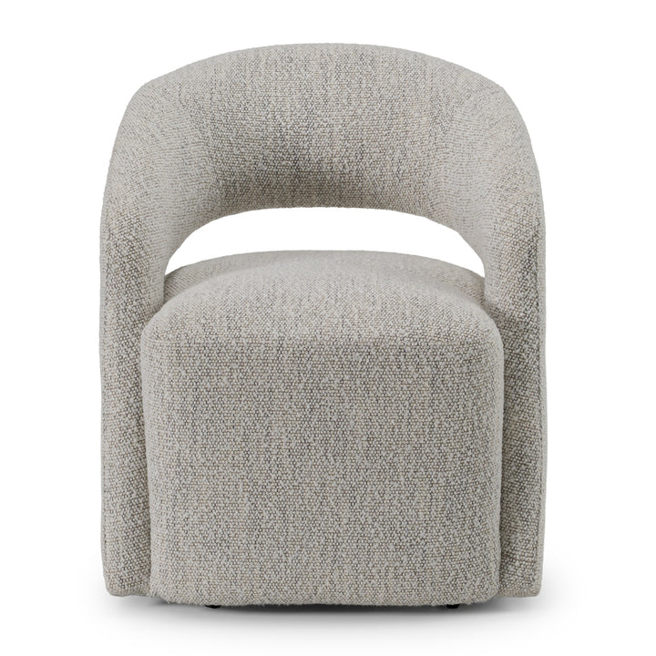 Kadoka - Modern Light Grey Fabric Dining Chair with Castor Wheels