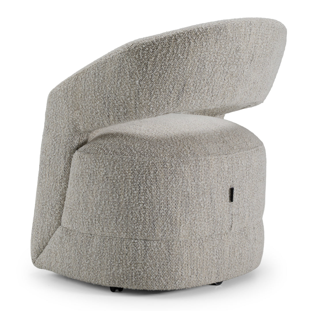 Kadoka - Modern Light Grey Fabric Dining Chair with Castor Wheels