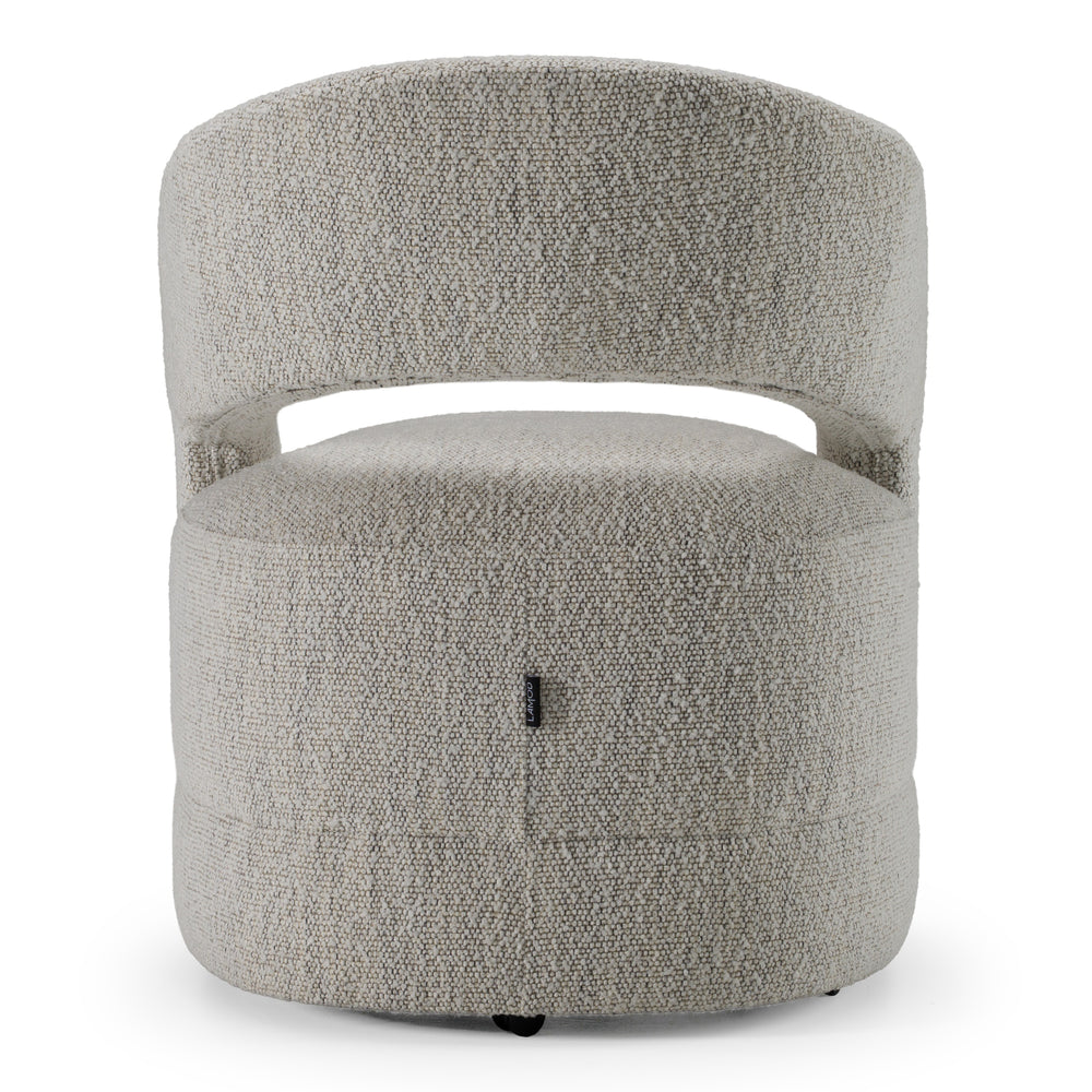 Kadoka - Modern Light Grey Fabric Dining Chair w/ Castor Wheels - View 4