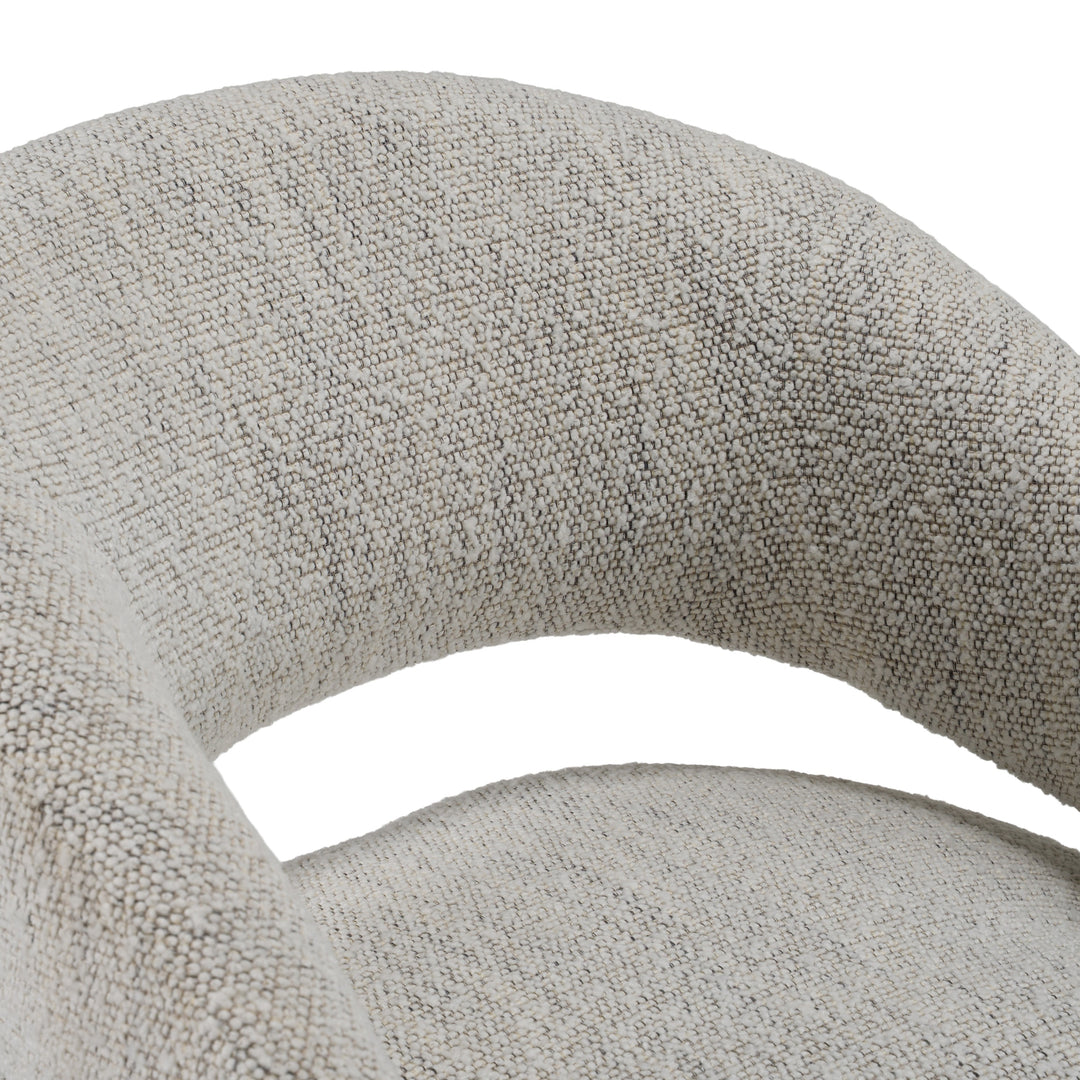 Kadoka - Modern Light Grey Fabric Dining Chair with Castor Wheels