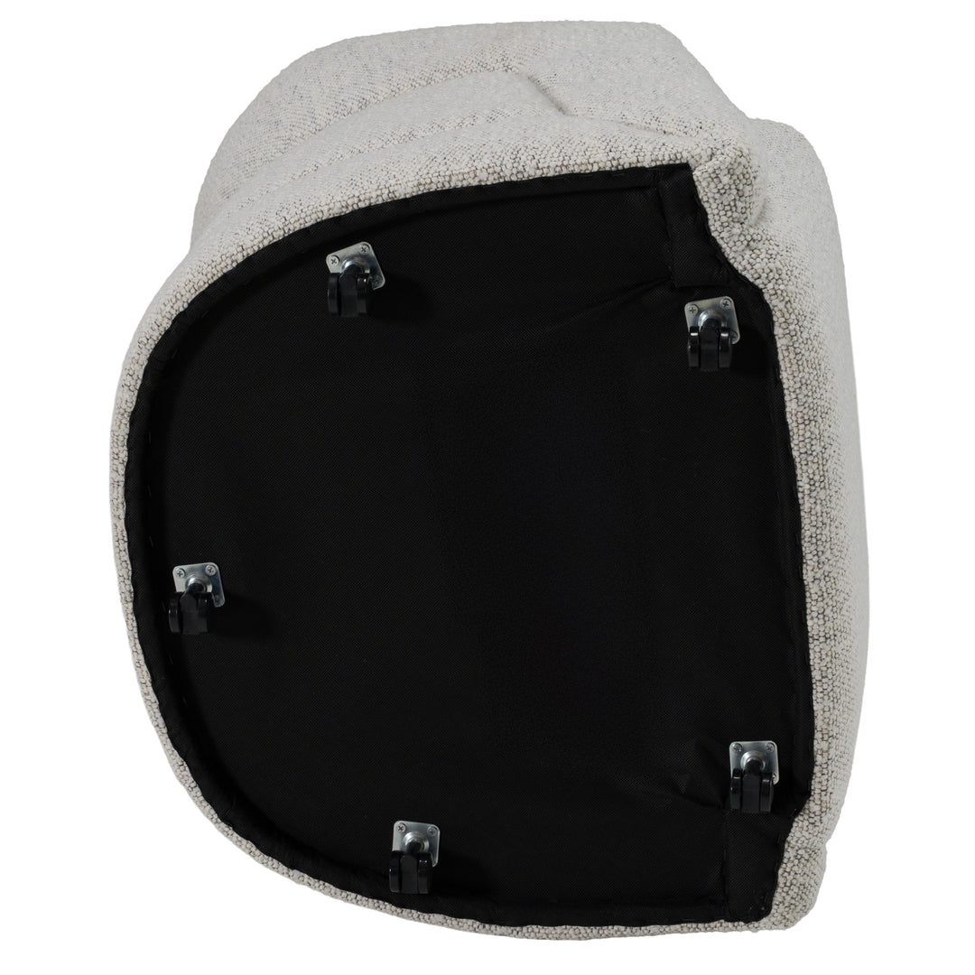 Kadoka - Modern Light Grey Fabric Dining Chair with Castor Wheels